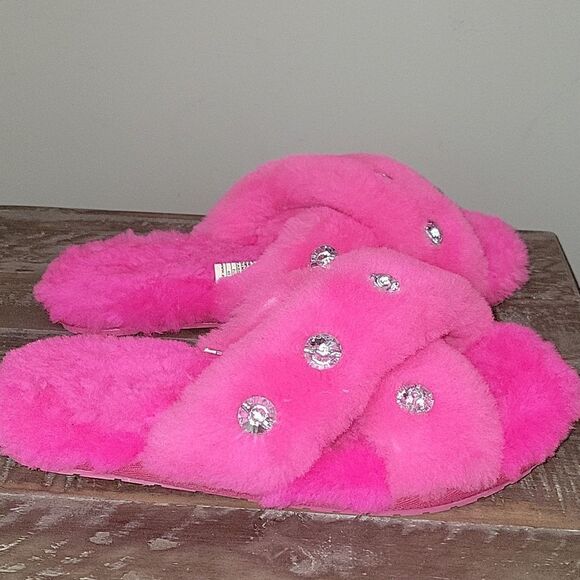 EMU Australia Rhinestone Mayberry Slippers in Pink  Anthropologie Size W 9 M 8 - Picture 1 of 13